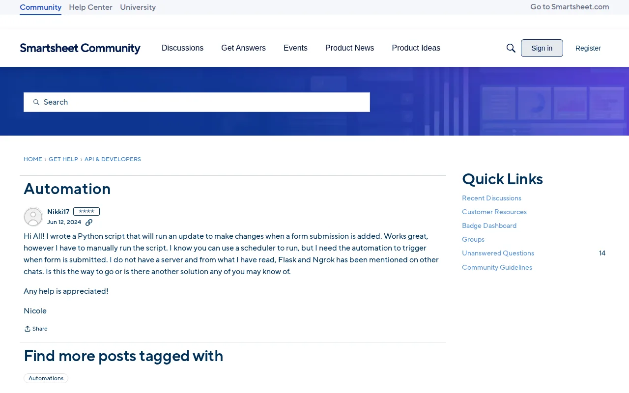 Screenshot of the Smartsheet website
