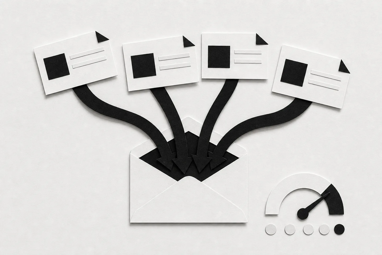 Gmail email attachments gathered for bulk forwarding